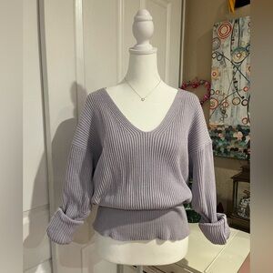 Free People Allure Lilac V-Neck Sweater
